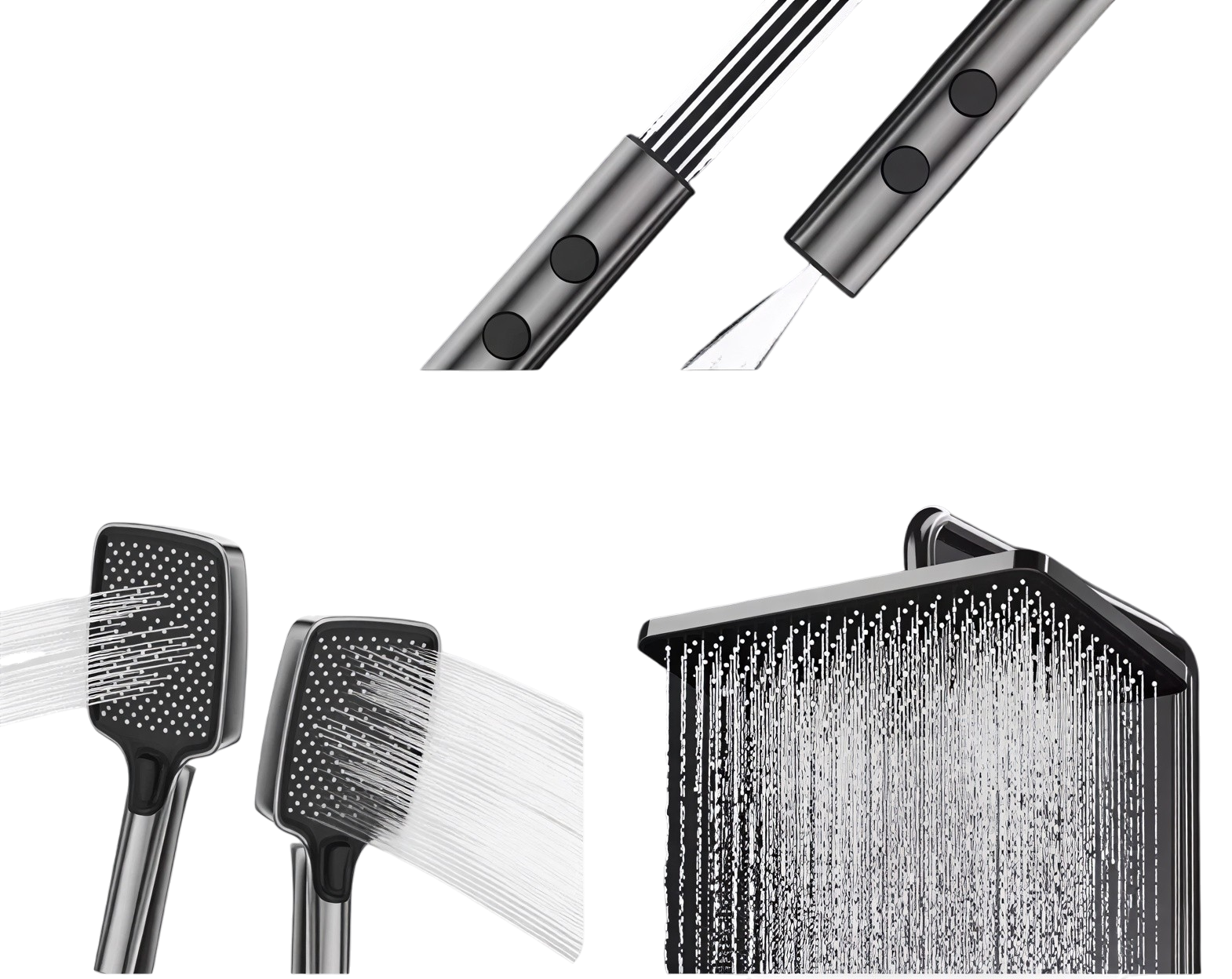 Prysznic modern z wyświetlaczem led | Szary